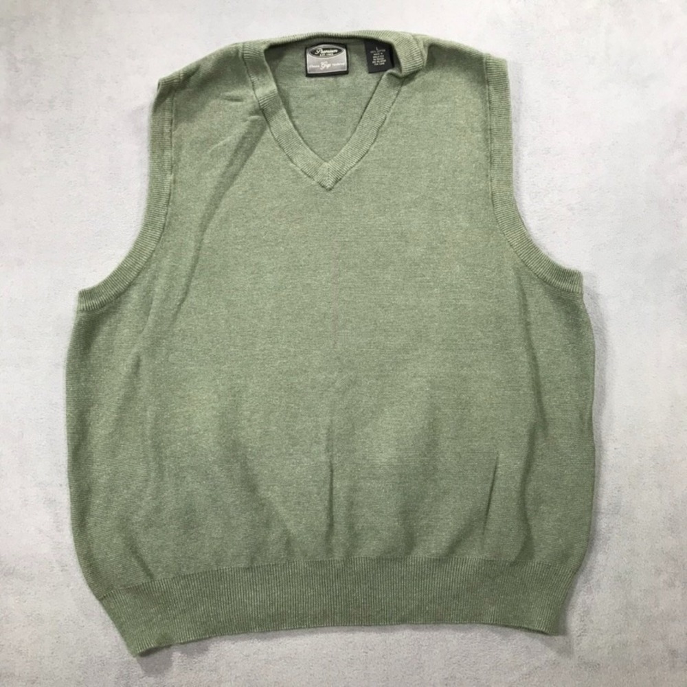 Vintage GAP Sweater Vest Men's LArge Green V Neck 90s Preppy Grunge